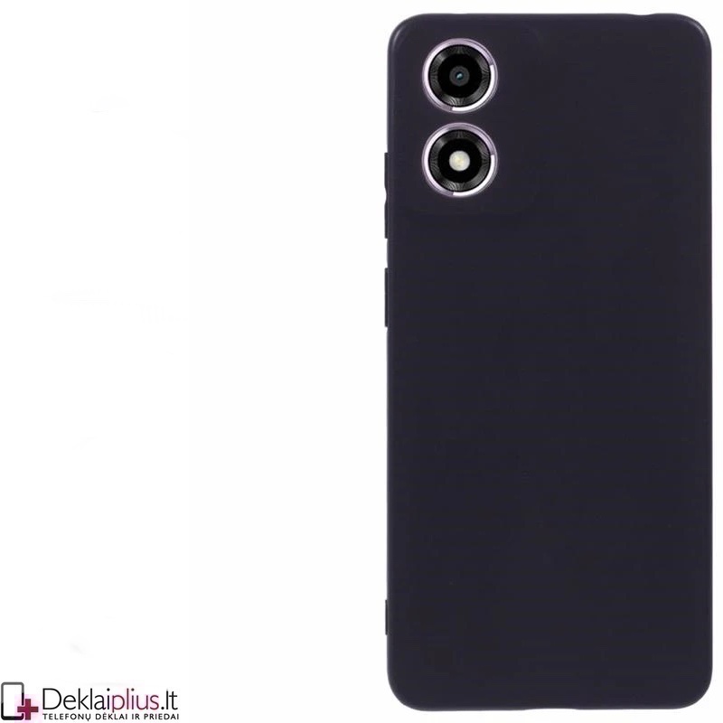 Silikoninis ploniausias dėklas su kameros apsauga - juodas (Motorola Moto E14) Silikoninis ploniausias dėklas su kameros apsauga - juodas (Motorola Moto E14)